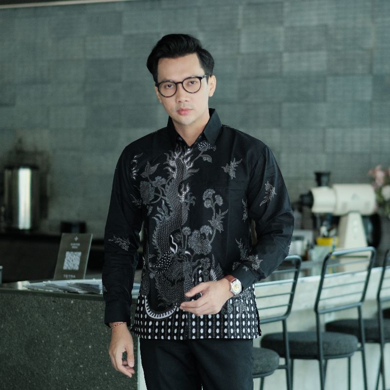 NAGA ABU Baju Batik Pria Lengan Panjang Furing Katun Halus Premium syandana.id