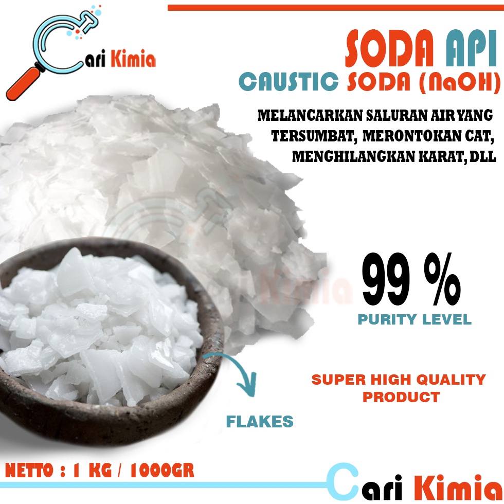 Makin laris Soda Api  Anti Sumbat 1 Kg Perontok Cat Penghancur Mampet Saluran Pipa Air  NaOH Pembers