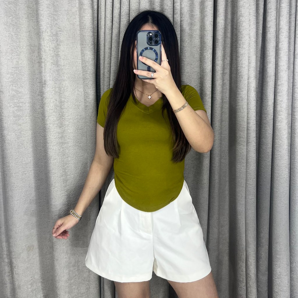 Kaos Vneck Oval Polos Wanita | 756