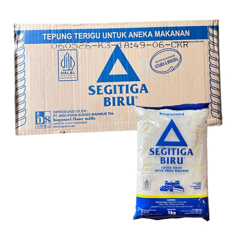 

TEPUNG TERIGU SEGITIGA BIRU 1KG ISI 12 KG