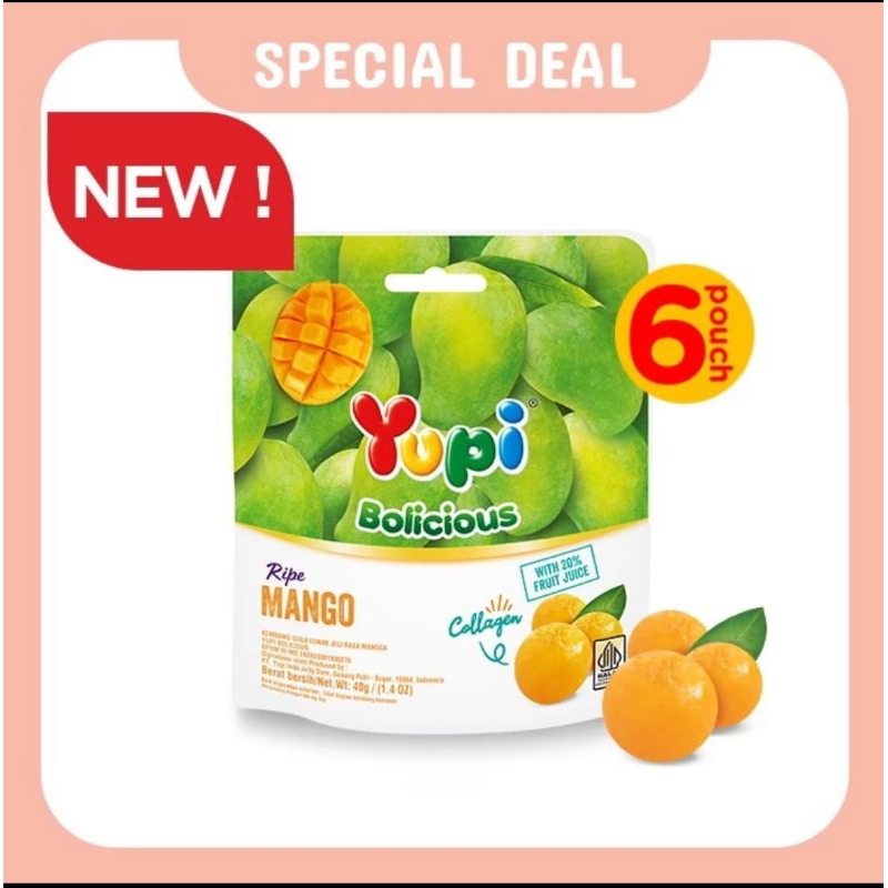 

Yupi Bolicious Mango 40 Gr 6 Pouch