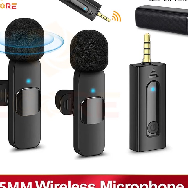 KI3 Ecore Mic Wireless 35mm Lavalier Mikrofon Siaran Microphone Wireless Pengurangan Kebisingan M Po