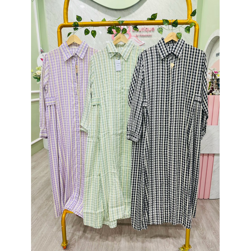 Dress wanita kotak-kotak