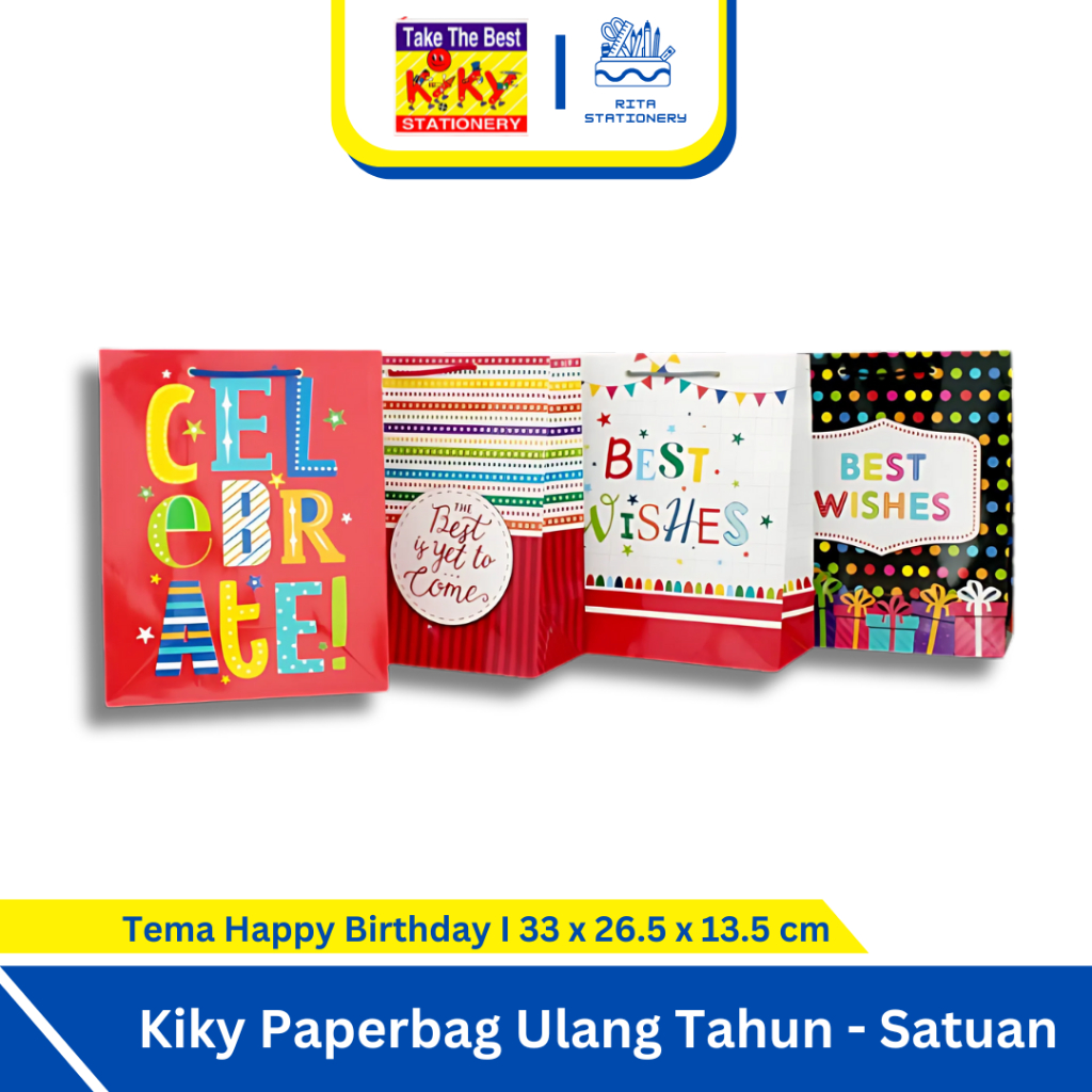 

Paperbag Tebal Happy Birthday / Ulang Tahun Kado Hampers Kiky - Satuan