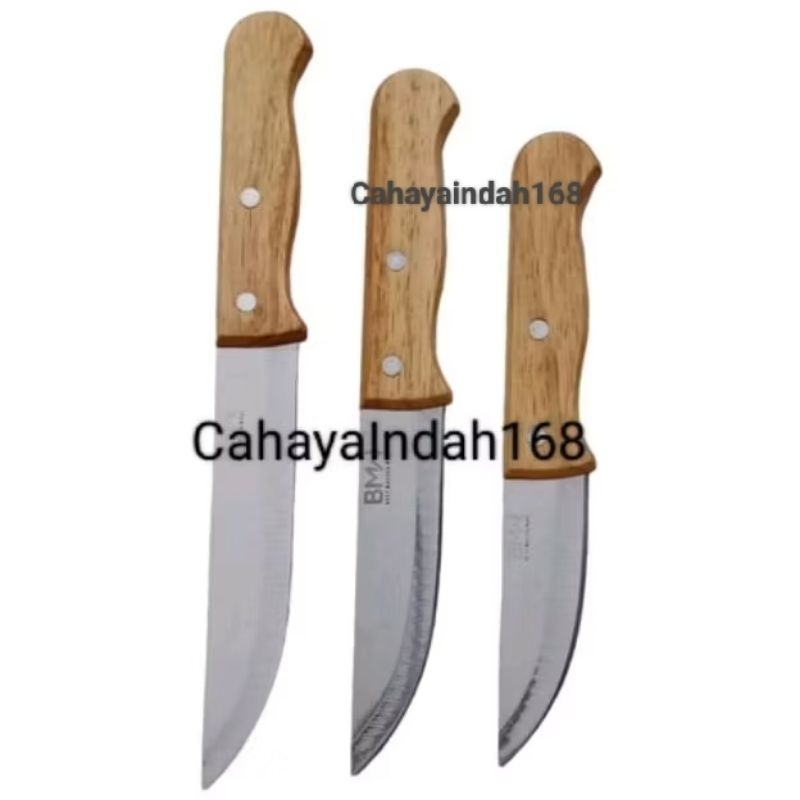 Pisau Dapur Gagang Kayu Tajam/Pisau Buah/Pisau Stainless