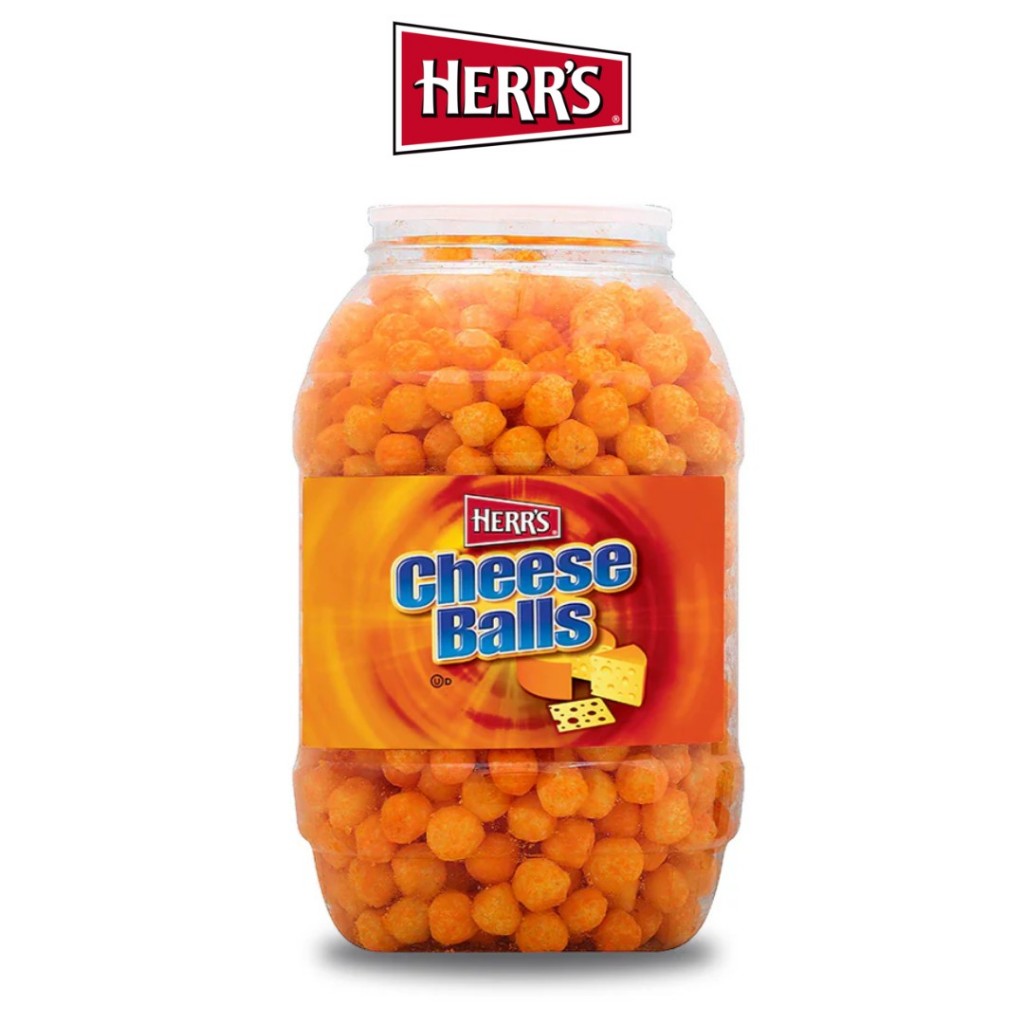 

HERRS CHEESE BALL BARREL JAR Original Herr's Snack Chips