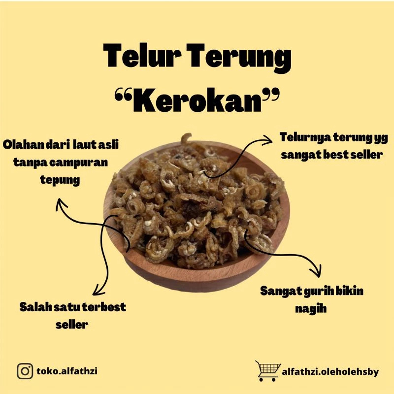 

Telor Ikan Terung Kerokan Asli Olaham Ikan Laut Berat 100gram