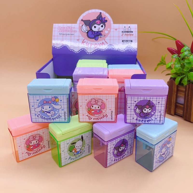 

COD❤️Serutan Rautan 2 Lubang Boneka Melody Kuromoi Cinamon Pencil Sharpener Unik Lucu
