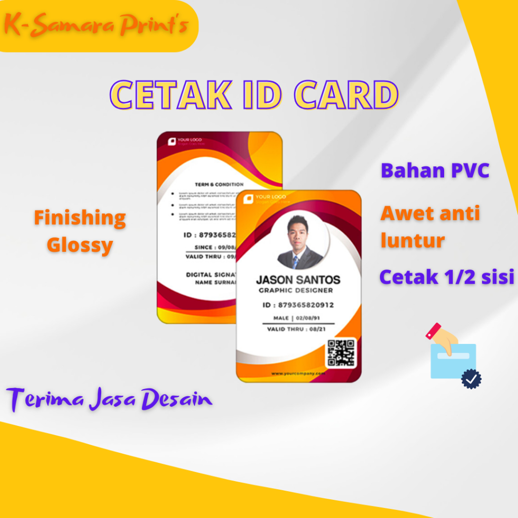 

Cetak kartu karyawan, ID CARD Khusus Bahan PVC, Custom