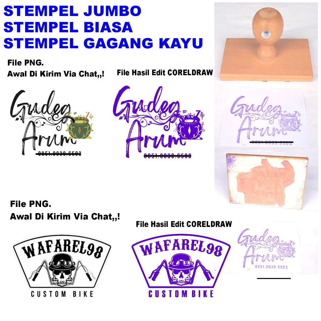 

Stempel Biasa Ukuran Jumbo Gagang Kayu Custom Design