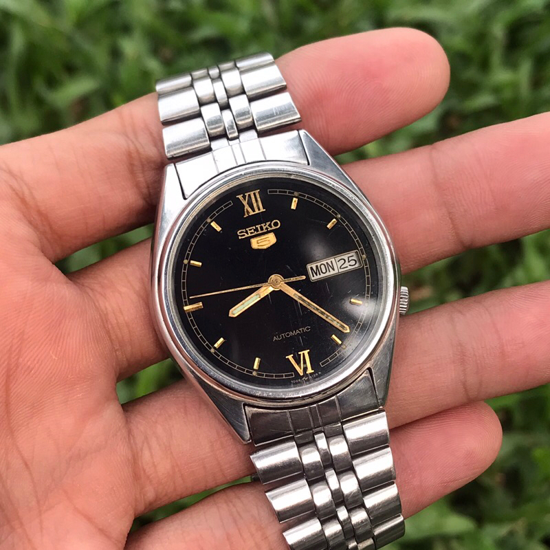 jam tangan Seiko 5 Automatic japan Black Dial jadul antik kuno vintage pria classic