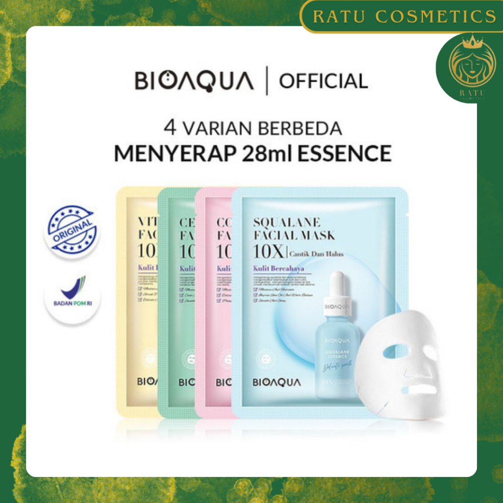 BIOAQUA 10X THE ESSENCE FACIAL SHEET MASK (Squalane / Collagen/ Centella / VIT C)