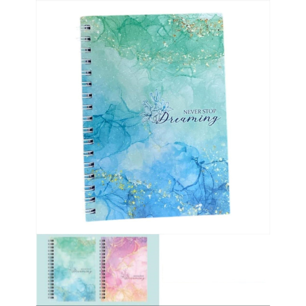 

[1 Pcs] Buku Notes Spiral A6 Marble Never Stop Dreaming / Notepad / Notebook Spiral Catatan A6