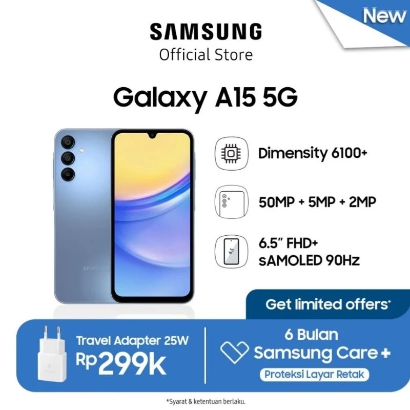 Samsung Galaxy A15 5G RAM 8GB/256GB Baru HP smartphone COD