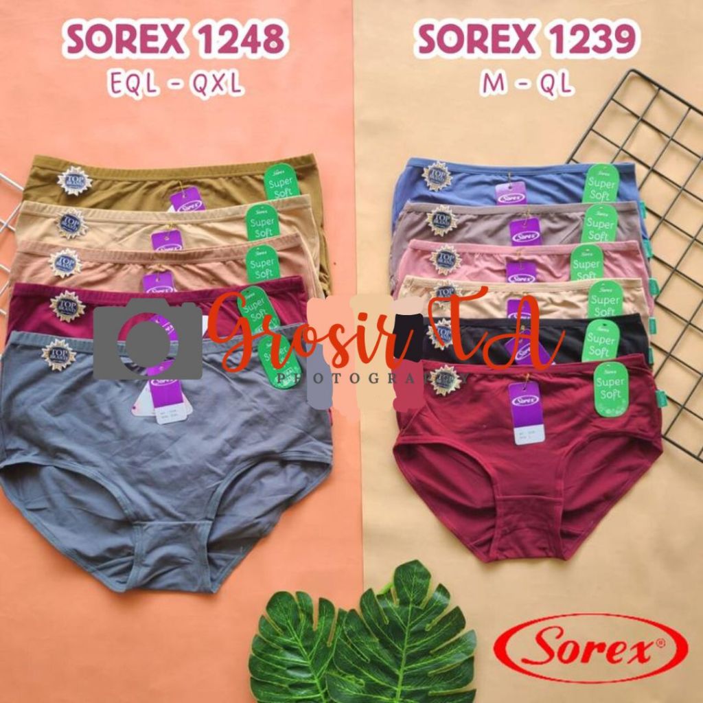Paket Isi 3, 6, 12 Pcs Cd Sorex 1239 1248 Celana Dalam Wanita Dewasa Ukuran Reguler Sampai Jumbo Mot