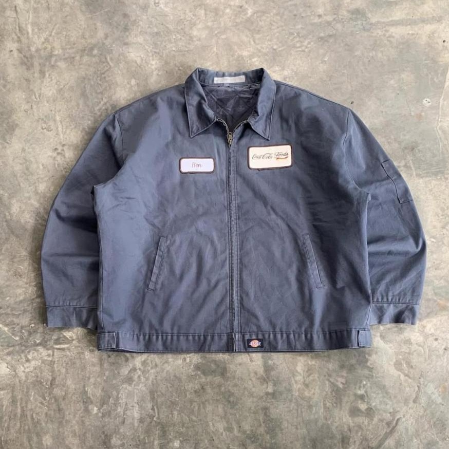 90's - Dickies eisenhower work jacket (charcoal) original fit corporate jacket
