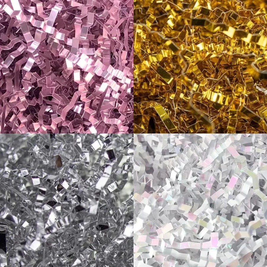 

Paper Shredder Glitter Metalik Kertas Cacah Berkilau Potongan Isian Kado