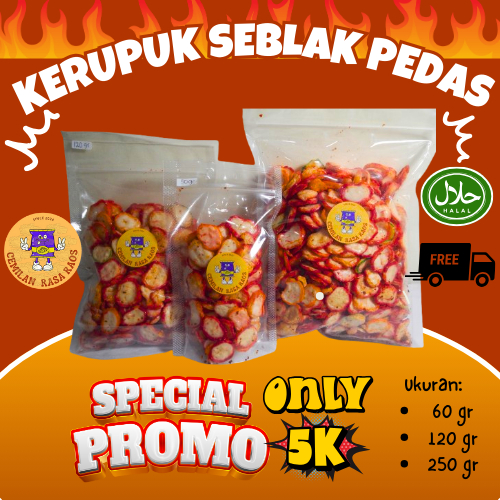 

Kerupuk Seblak Pedas Kencur Daun Jeruk Premium 120 gram