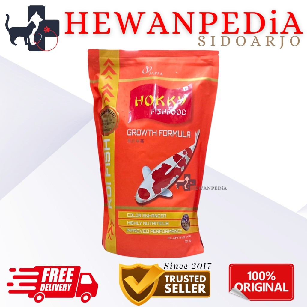 HOKKY PAKAN IKAN KOI 1 Kg - Pelet Ikan Growth Formula Size S & M Hewanpedia Obat Hewan Sapi Kambing 