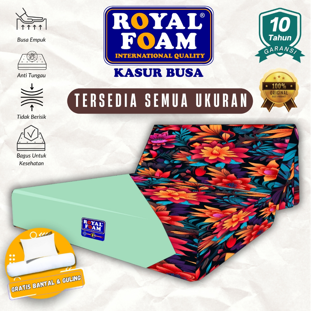 Royal Foam Kasur Busa Lipat 4 D23 Uk 200x200 200x180 200x160 200x145 200x120 200x100 200x90 Dengan S