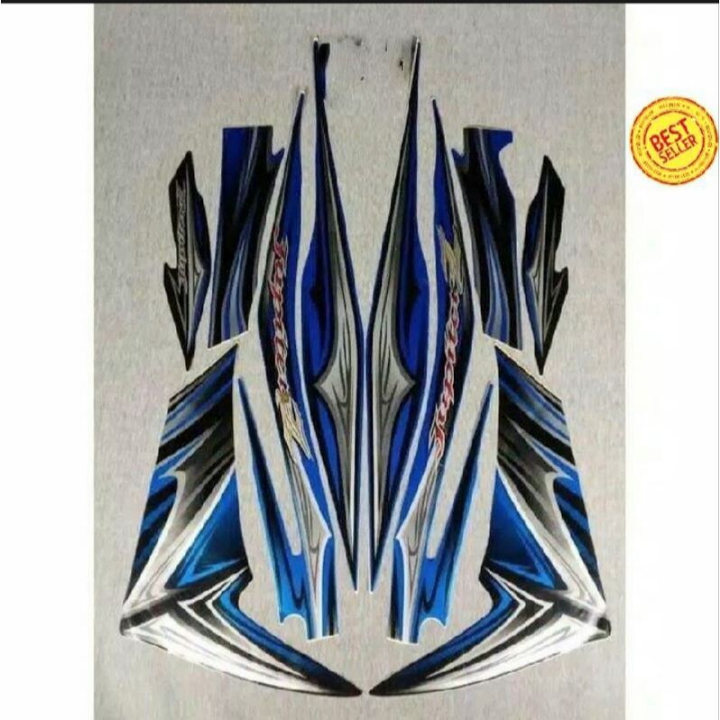 Stiker Motor Best Seller stiker striping lis bodi motor jupiter z new robot tahun 2011/12 warna biru