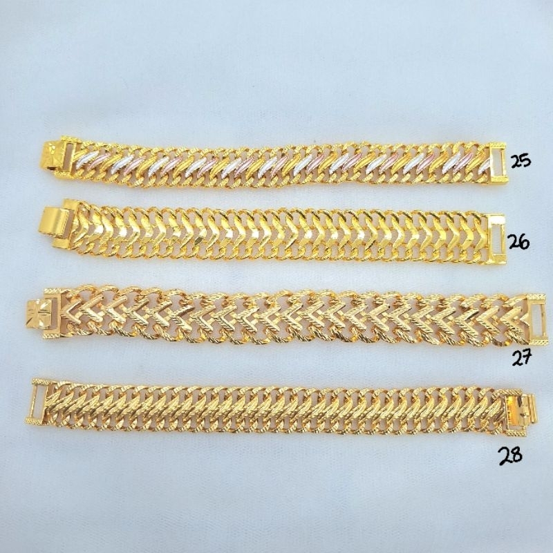 Gelang xuping lapis emas 18k model sisik naga lipan