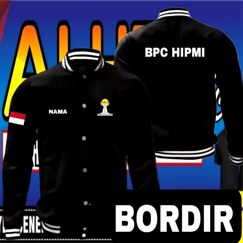 Jaket bordir HIPMI jaket HIPMI jaket baseball HIPMI jaket varsity HIPMI jaket kerja HIPMI jaket sera