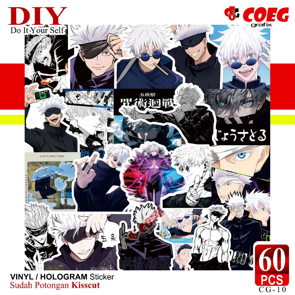 

Sticker Pack Kartun Jujutsu Kaisen Isi 60 Pcs (Code CG-10) – Vinyl & Hologram, Stiker DIY