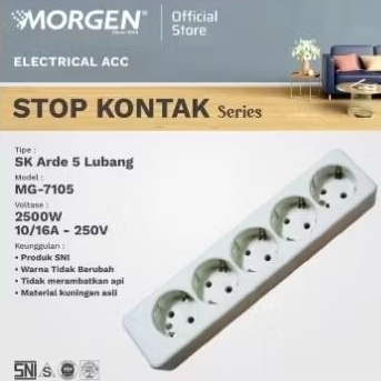 Morgen Stop Kontak 5 Lubang Arde MG-7105
