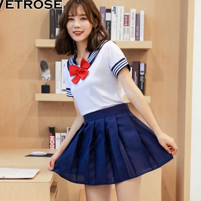 KF7 Wetrose Jepang dan Korea Students School Uniform Suit Uniform JK Seragam Siswa Sailor Suit Seifu