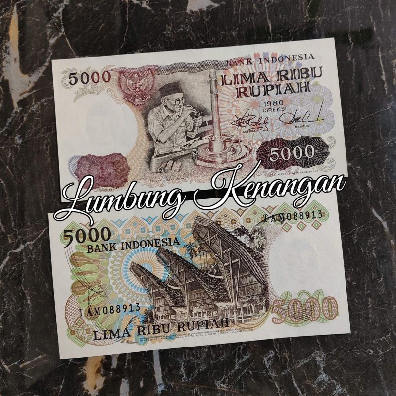 Uang kuno 5000 Asah intan