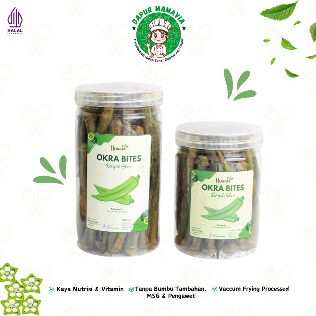 

Cemilan Sehat Keripik Sayur Okra Hijau Cemilan Sehat 100% Produk Lokal