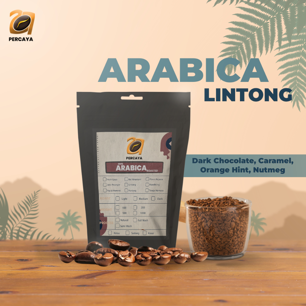 

PER-CA-YA Kopi - Roast Bean Arabika Lintong Medium - 200Gr