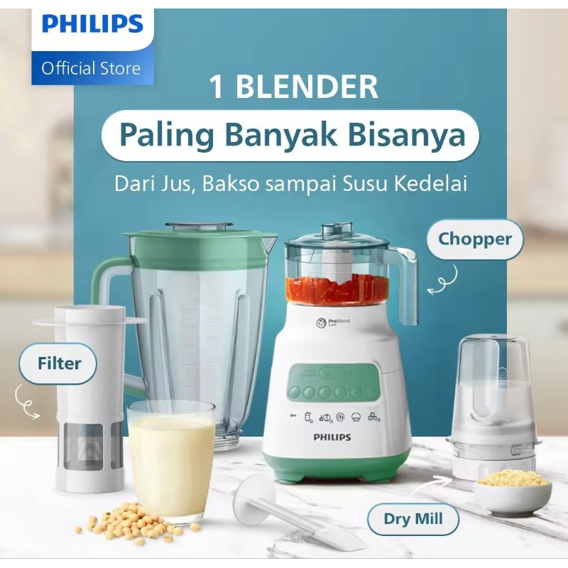 Philips Blender 2L HR2223 / Blender Philips HR 2223 / Blender Plastik HR2223 / Chopper Philips Resmi