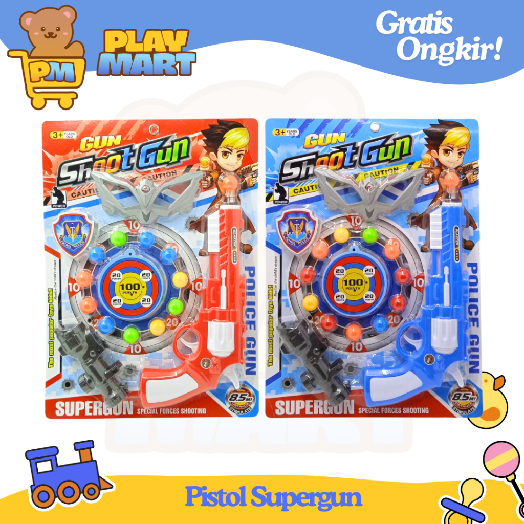 Mainan Anak Pistol Mainan Gun Shotgun Target 1 Set Peluru & Target Toys