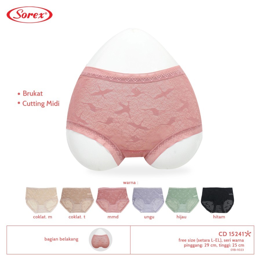 Sorex cd celana dalam wanita semi brukat sorex 15241 motif
