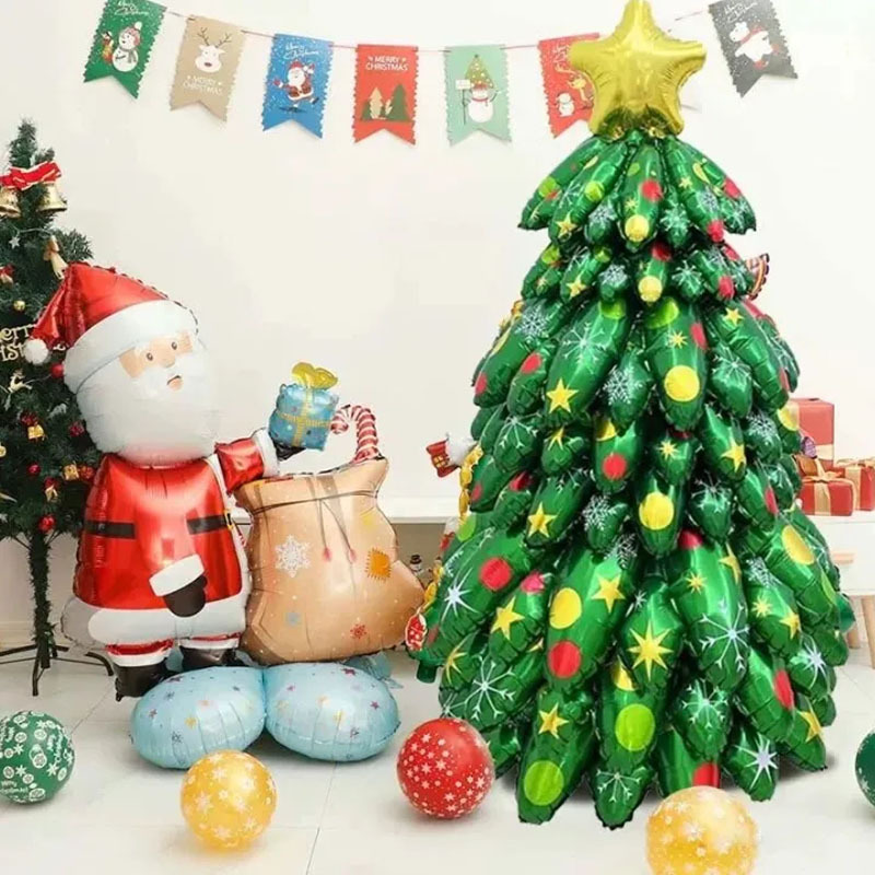 Balon foil dekorasi pohon natal 4d christmas tree