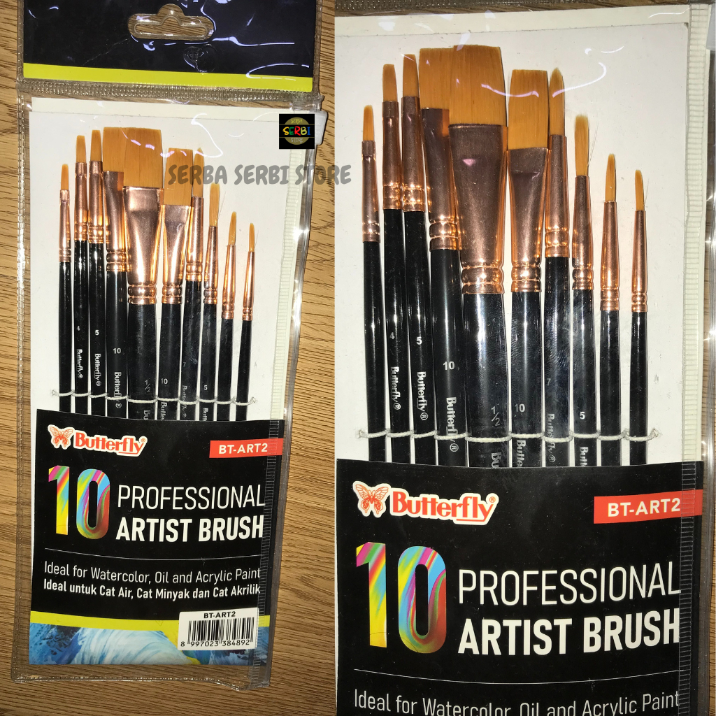 

KUAS SET 10PCS / KUAS BUTTERFLY / KUAS LUKIS / KUAS MENGGAMBAR / KUAS CAT AIR /10 PROFESSIONAL BRUSH