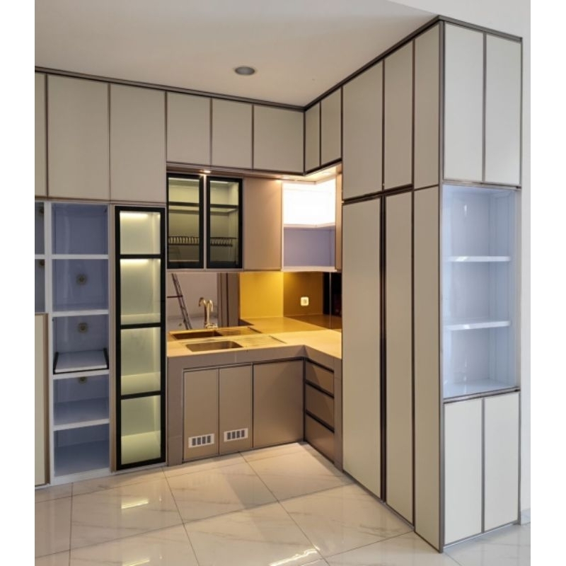 custom kitchen set alumunium tipe premium