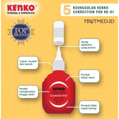 

Stipo Cair Kenko KE 01 / Correction Pen Botol Merah / Tip Ex / Tip X / Tipe X / Correction Fluid