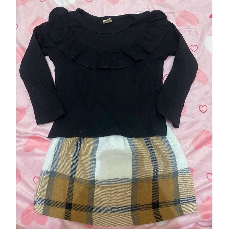 Preloved set rok atasan knit