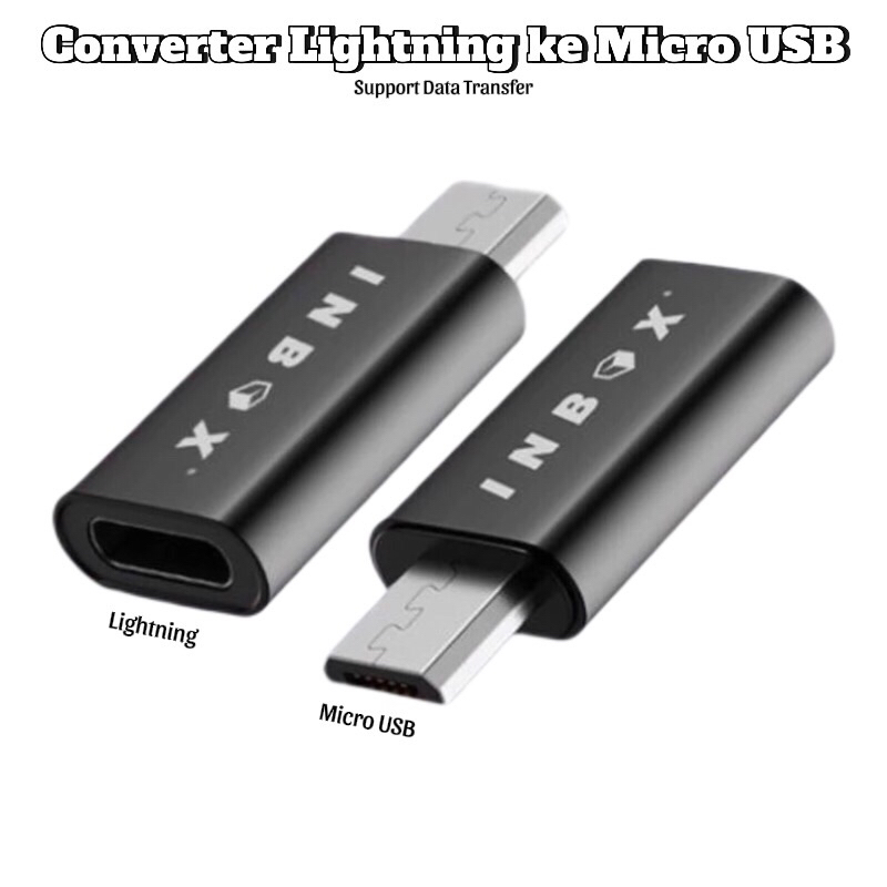 Converter Lightning to Micro USB / Adaptor Lightning ke Micro USB / Sambungan IOS ke Micro USB