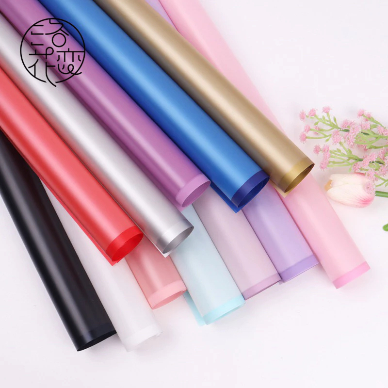 

[5 Lembar] Cellophane Film Matte Flower Wrapping Paper List Kertas Buket Bunga Korea Transparan