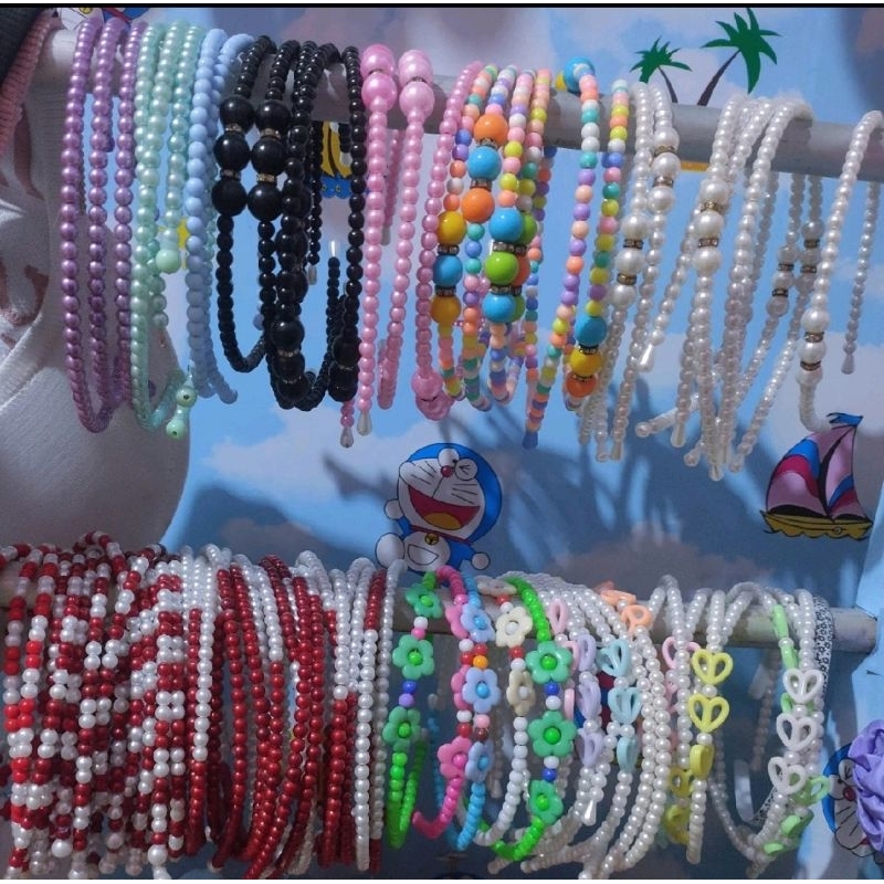 bando mutiara putih bando mutiara warna warni