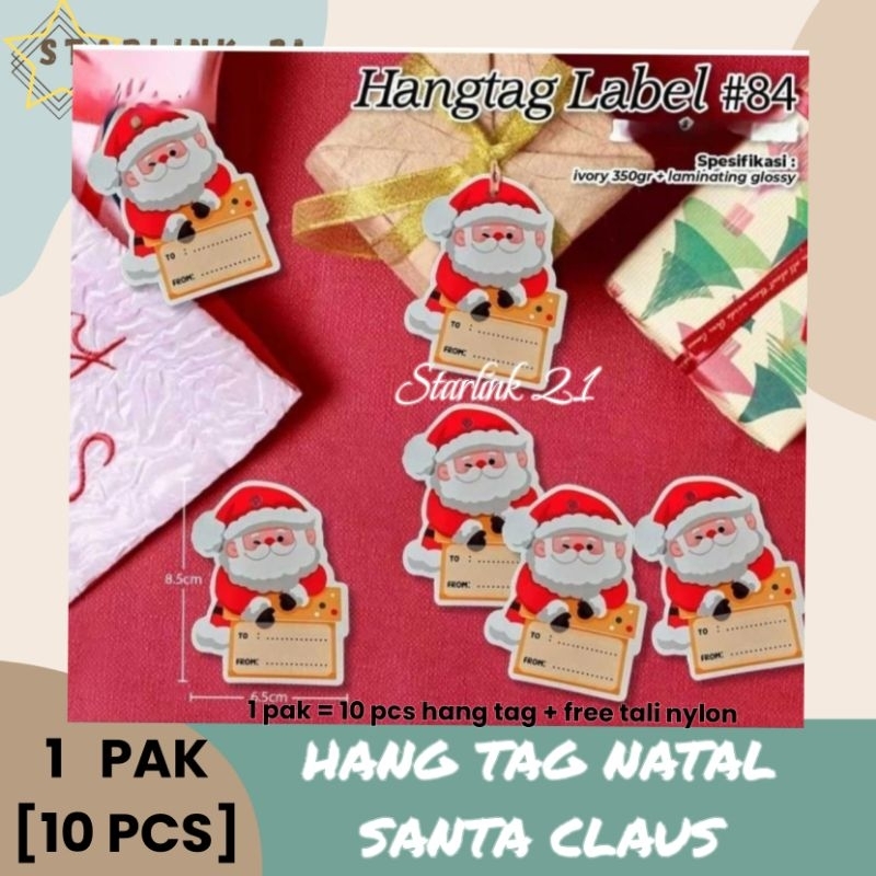 

[10 PCS] HANG TAG NATAL SANTA CLAUS | Hang Tag Hampers Natal Christmas Gift