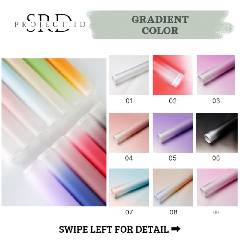 

[ 1 Pack 20 Lembar ] Gradient Color Cellophane | Wrapping Papper | Kertas Buket