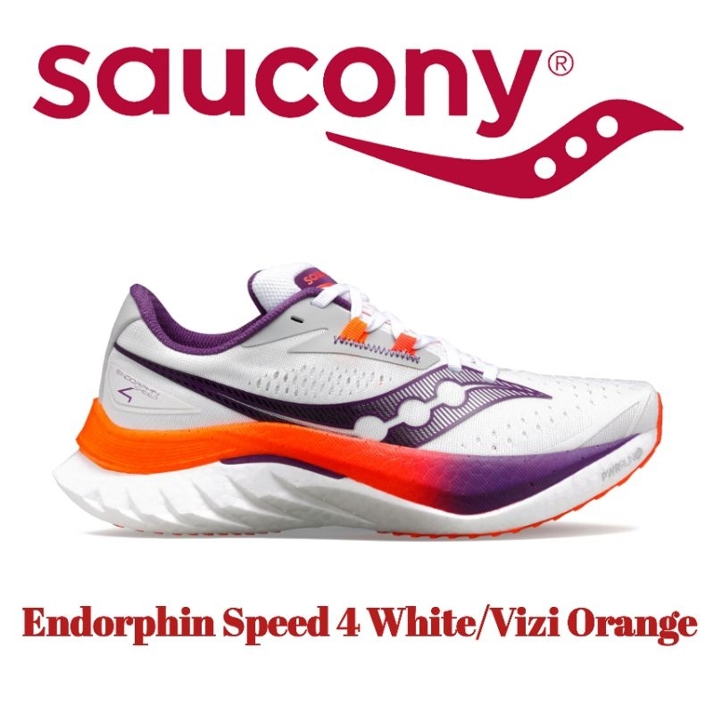 Saucony Endorphin Speed 4 White/Vizi Orange