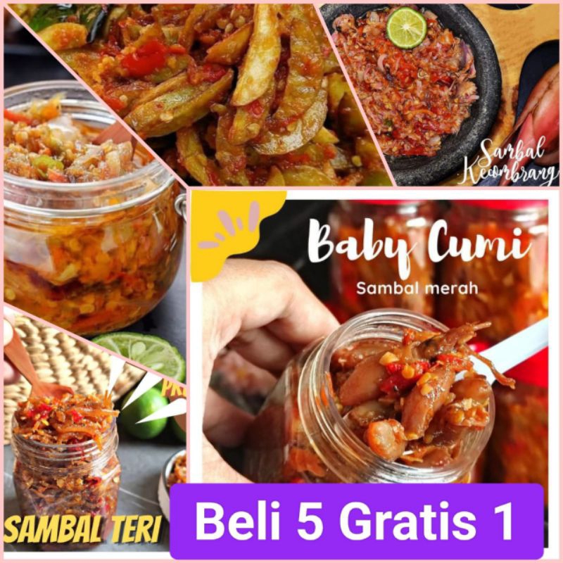 

220gr (INDOSAMBEL) Sambal Cumi, Paru, Cakalang, Roa, Ayam Suwir, Pete, Teri Medan, Jengkol, Bawang, Terasi