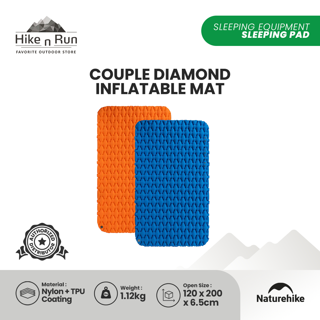Naturehike Matras Angin Hiking Double NH19Z055-P FC-11 – Camping Sleeping Pad + Pompa 2P