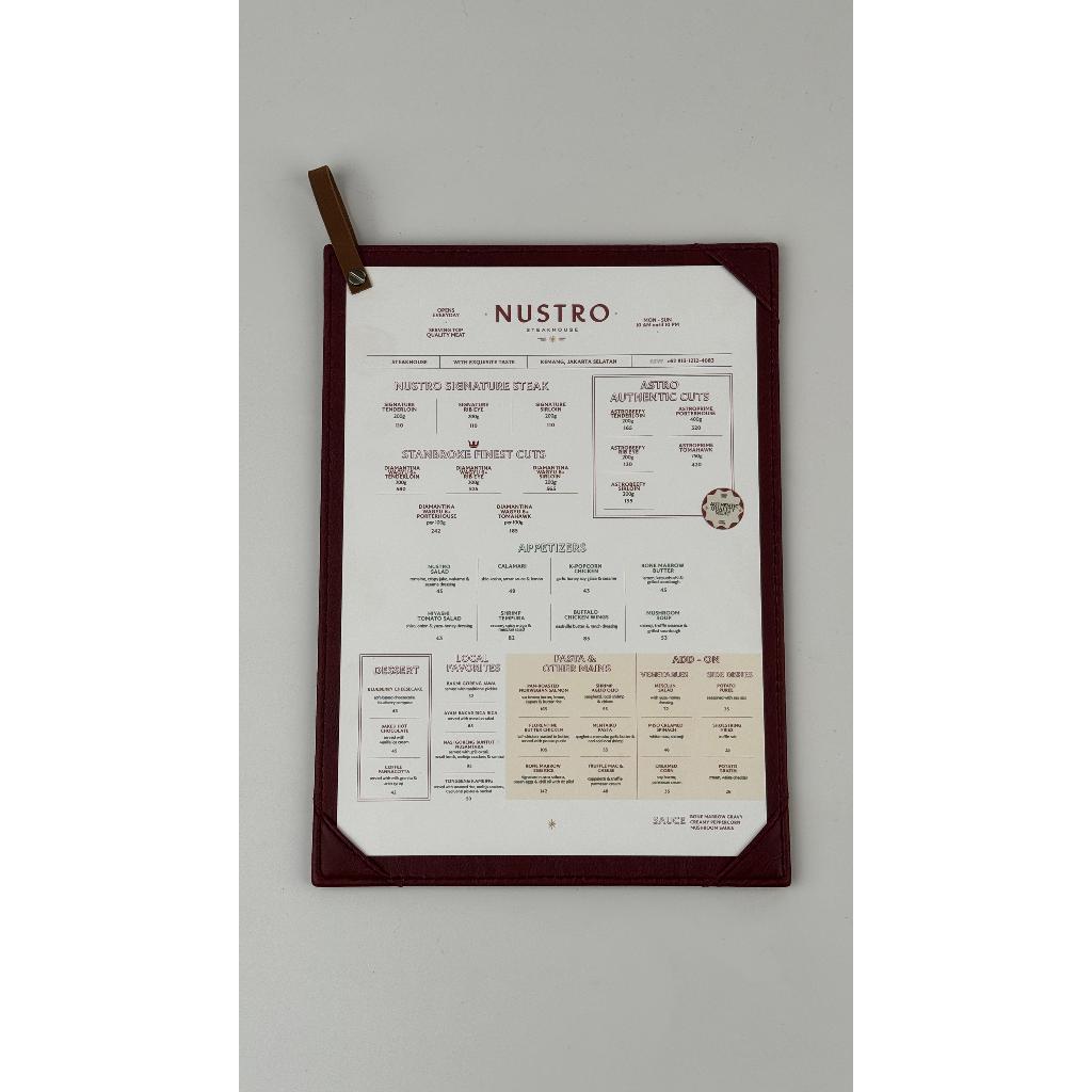 

Buku Menu Custom model two view/one view/side by side